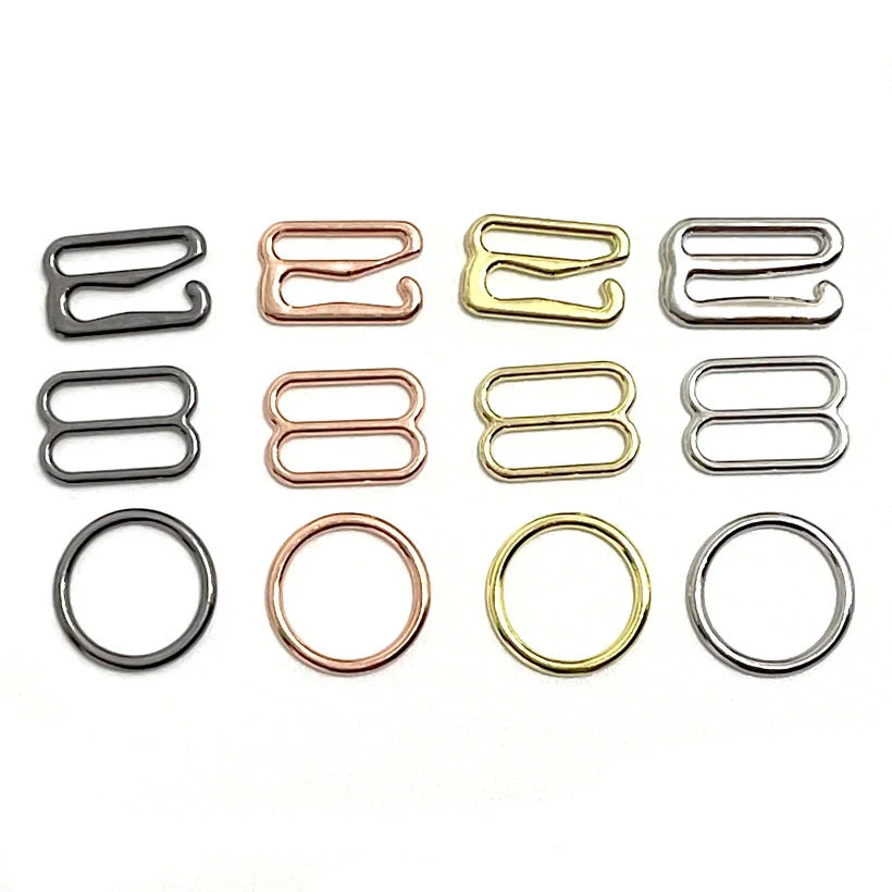 Most Popular Custom Metal Bra Strap Adjust Slider Swimwear Hooks Bra Rings and Sliders Accessories