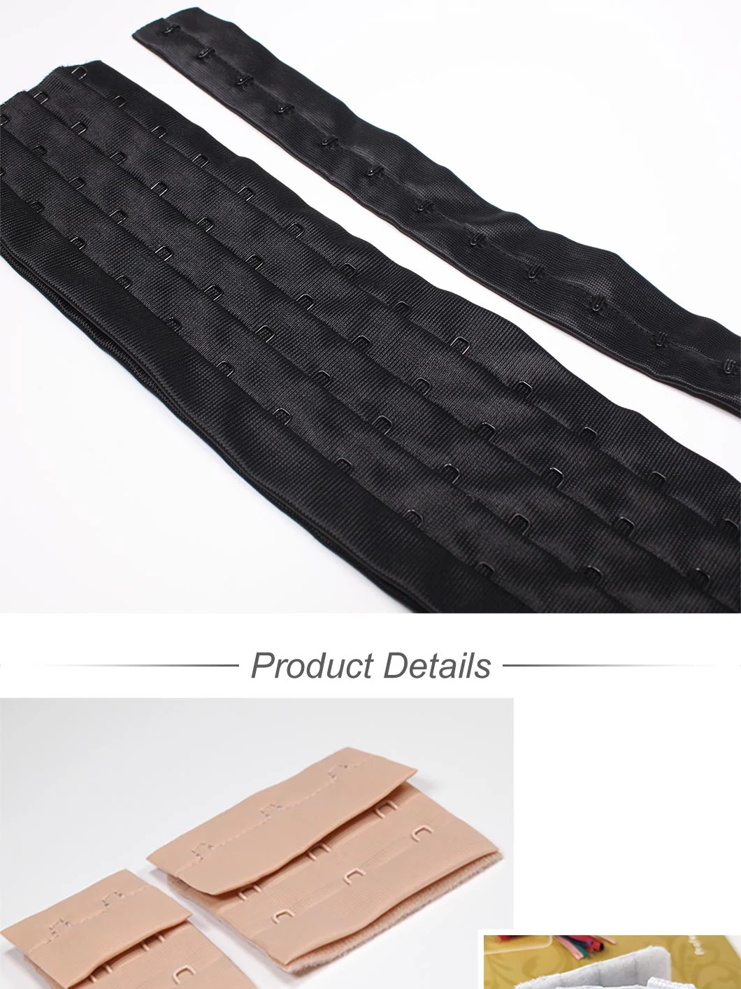 Wholesale Good Quality Fabric Back Hook and Eye Tape Bra Underwear Accessories